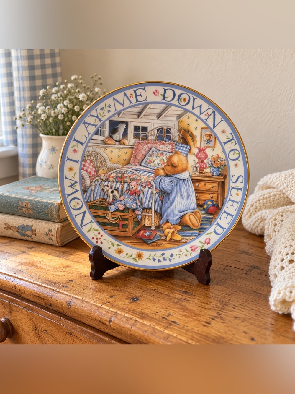 Royal Doulton Teddy Says His Prayers Plate Franklin Mint